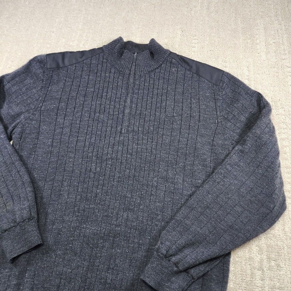 Vintage Nike Tiger Woods Sweater Men Large Wool Double Face Wind Stopper 1/4 Zip